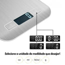 Balança de Cozinha Digital - 1kg até 10kg em Aço Inoxidável